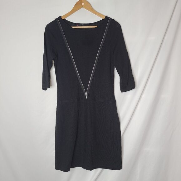 Aldo Martins Black Wool Blend Black Dress sz 6 - Picture 1 of 6